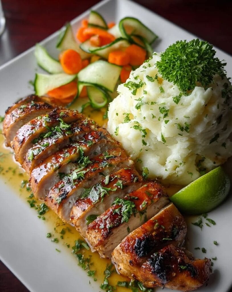 Garlic Herb Chicken with Creamy Mashed Potatoes